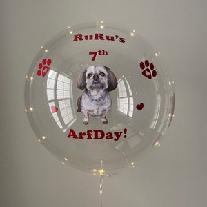Custom Photo Balloon With LED Lights, 24 Inch Clear Balloon, Photo Decal Photo Sticker, Confetti Balloon