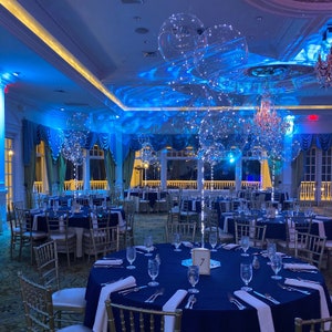 LED Balloons, Cold White LED Balloons, 18 Inch Clear Balloons With 118 Inch Cold White Led Lights, Wedding Balloons, Quantity of 6