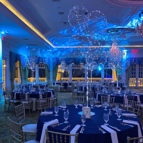 LED Balloons, Cold White LED Balloons, 18 Inch Clear Balloons With 118 Inch Cold White Led Lights, Wedding Balloons, Quantity of 6