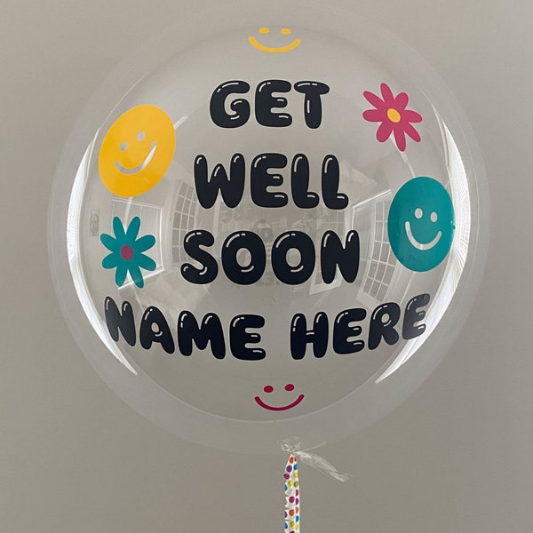 Get Well Soon Balloon, Custom Get Well Soon Balloon, Get Well Gift, Hospital Balloon, 24 Inch And 36 Inch Size, DIY Kit Helium Or Air Usage