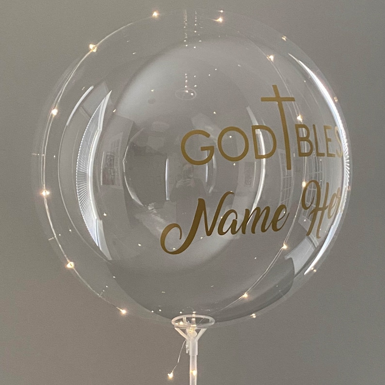 Baptism Balloon God Bless Balloon Communion Confirmation Etsy