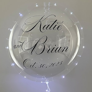 Save The Date Balloon, Wedding Centerpiece, Future Bride And Groom Name And Wedding Date Balloon, Bridal Shower, DIY Balloon With LED Lights