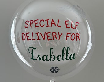 Globo personalizado Elf, entrega especial elfa personalizada para, llegada de elfos, uso de helio y aire, tamaño de 24 pulgadas, tamaño de 36 pulgadas Muñeca elfa rellenable