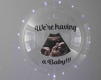 Baby Announcement Balloon, Custom Sonogram Balloon, Gender Reveal Balloon, LED Balloon