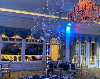 12 Cold White LED Balloons, 18 Inch Clear Balloons With 118 Inch Cold White LED Lights, Wedding, Birthday Party Centerpeices