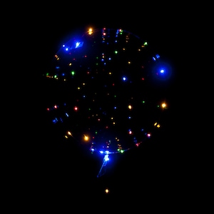 Large Multi-Colored LED Balloon, 24 Inch Clear Balloon With 197 Inch Blue Green Red Yellow LED Lights, Birthday Balloons