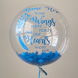 Custom Memorial Balloon, In Memory Of Balloon, Message To Heaven Balloon, Feather Balloon