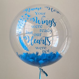 Custom Memorial Balloon, In Memory Of Balloon, Message To Heaven Balloon, Feather Balloon