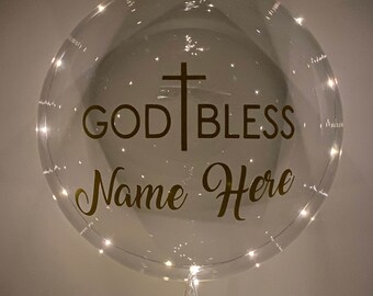 God Bless Balloon, Baptism Balloon, Confirmation Balloon, Communion Balloon, Balloon With LED Lights, Confirmation Balloon, 24 And 36 Inch