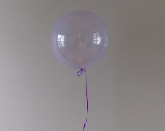 Clear Balloons, Purple Clear Balloons, Bubble Balloons, Round Balloons, REUSABLE Balloons, 24 Inch Purple Clear Balloons