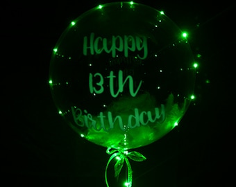 Heliumballon-Geschenk „Happy Birthday" Rainbow Pastell Set