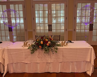 Jumbo 36 Inch Purple LED Balloon,  36 Inch Clear Balloon, 197 Inch LED Lights, Centerpiece Balloons, Wedding Balloons, Birthday Balloons