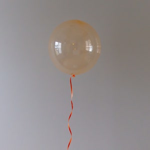 Clear Balloons, Orange Clear Balloons, Bubble Balloons, 24 Inch Orange Clear Balloons, Birthday Balloons