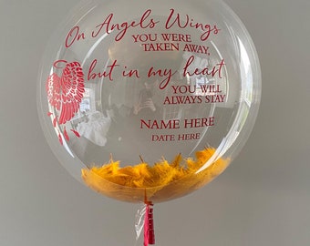 Sur le ballon ailes d’anges, ballon commémoratif personnalisé, ballon de célébration de la vie, utilisation de l’hélium et de la longévité de l’air, tailles bricolage 24 pouces et 36 pouces