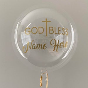 God Bless Balloon, Baptism Balloon, Confirmation Balloon, Communion Balloon, Baptism Holy Balloon, 24 Inch and 36 Inch Sizes