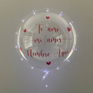 Te amo mi amor globo, Valentine's Day Balloon, Balloon With Lights, Custom Valentine's Day Balloon, 36 And 24 Inch Balloon Size, DIY Kit