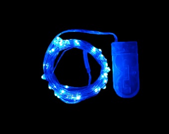 Blue LED Light String, Blue LED lights, Fairy Lights, Batteries Included And Installed, Waterproof, 9.8/16.4 Feet, 30/50 Blue LED Lights