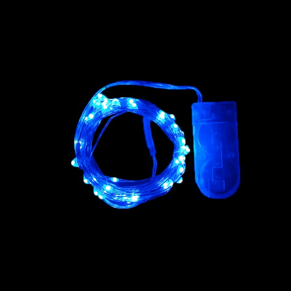 Blue LED Light String, Blue LED lights, Fairy Lights, Batteries Included And Installed, Waterproof, 9.8/16.4 Feet, 30/50 Blue LED Lights