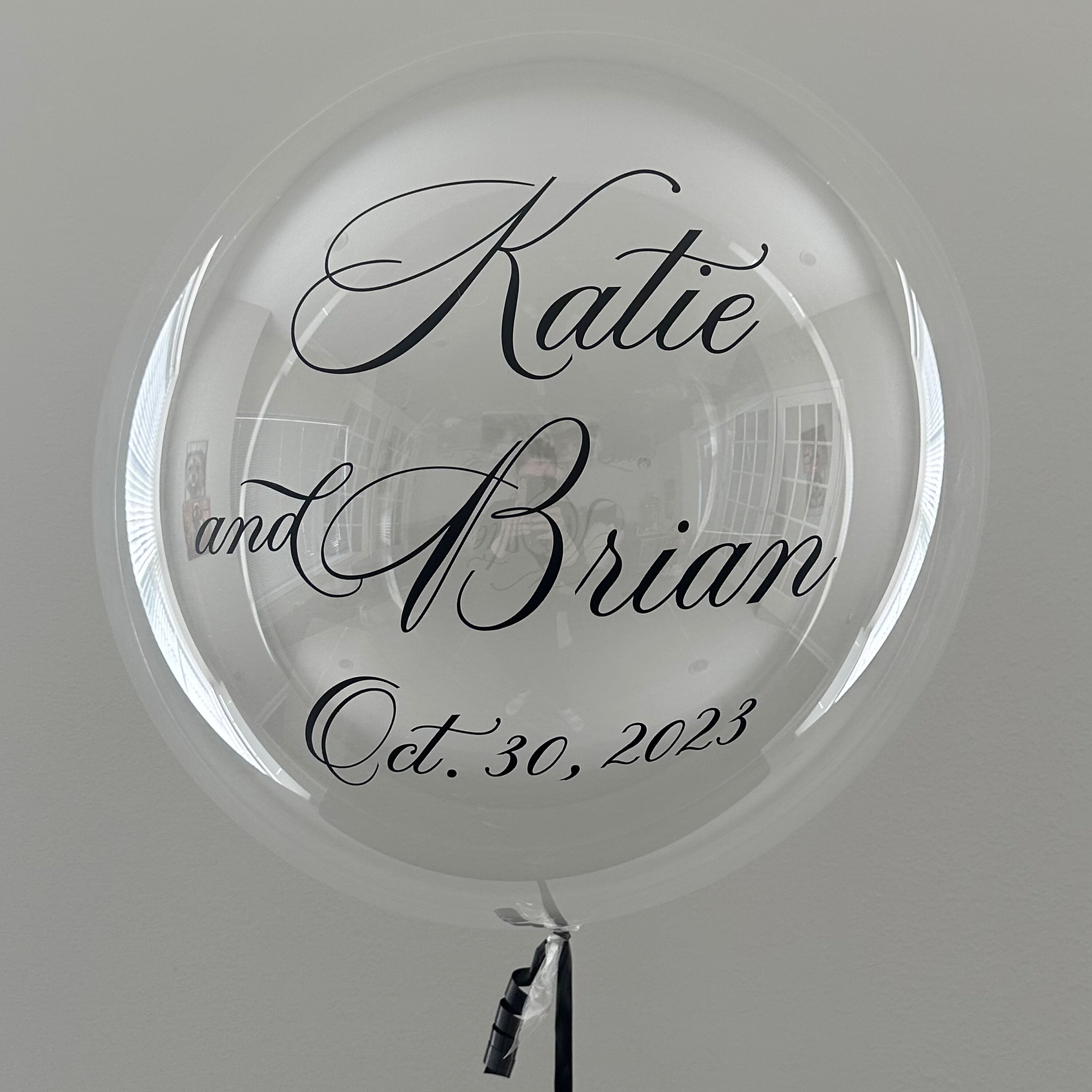 Custom Wedding Balloon, Save The Date,  Future Couple Names With Celebration Date Balloon, 24" & 36" Inch Size Helium And Air Use, Longevity