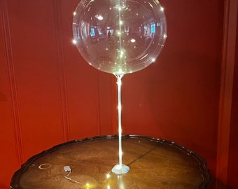 LED Balloon With Stick And Stand, 18 Inch Clear Balloon, 118 Inch LED Lights, DIY Balloon For Use With Air, Wedding Centerpiece, Longevity