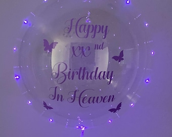 Memorial Balloon, Happy Birthday In Heaven, Heavenly Birthday, Custom Memorial Balloon, 24 and 36 Inch Balloon Size, Message To Heaven, DIY