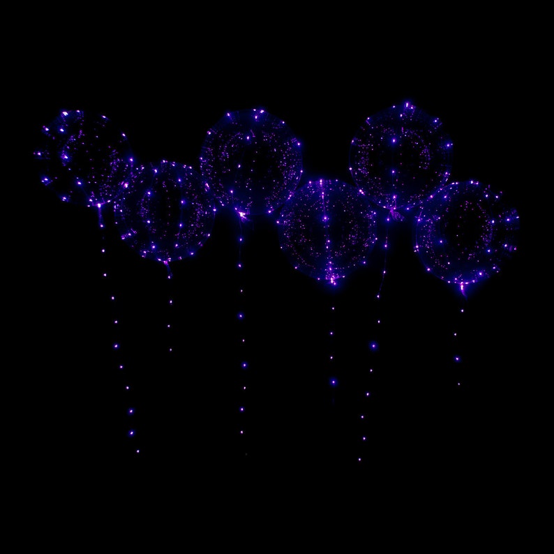 LED Balloons Purple LED Balloons 18 Inch Clear Balloons With Etsy