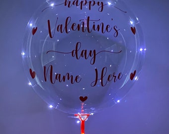 Valentine Balloon, Valentine's Day Gift, I Love You Teddy Bear, LED Balloon With Stand, Custom Balloon For Use With Air, DIY Balloon Kit