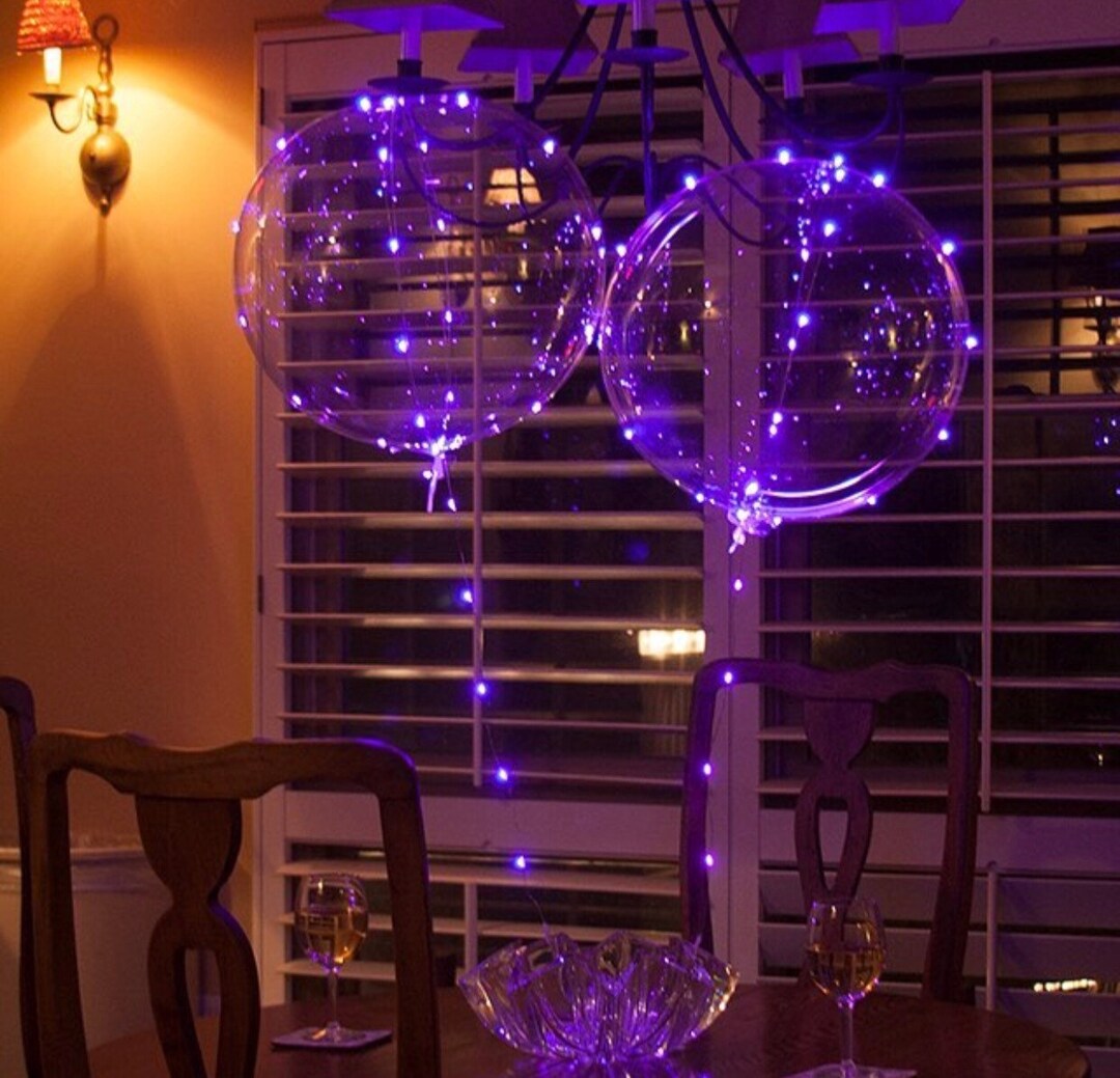 Pink LED Balloon, 18 Inch Clear Balloon, Pink LED Lights, Custom Decal