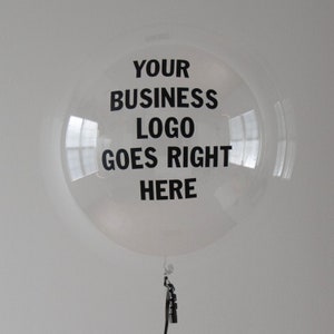 Custom Business Logo Decal, 24 Inch Balloon With Business Logo, Clear Balloon, Corporate Party Decor, Logo Design For Businesses