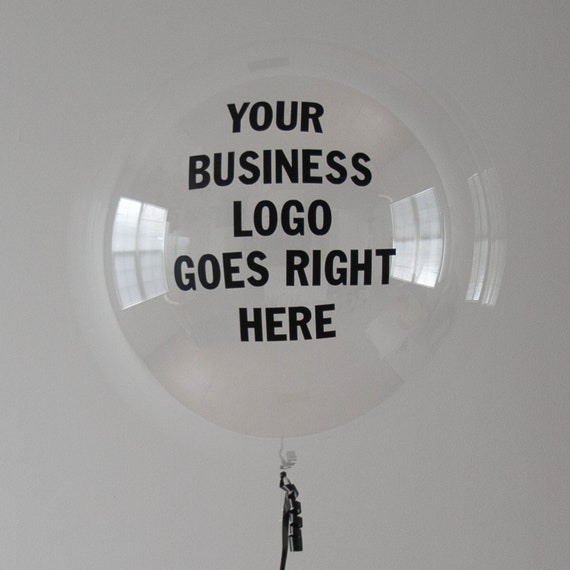 Custom Business Logo Decal, 24 Inch Balloon With Business Logo, Clear Balloon, Corporate Party Decor, Logo Design For Businesses