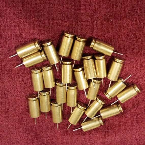 Details about / /"BULLET POINTS®/" Brand BRASS 9MM Bullet Shell Push Pin Set Qty 6