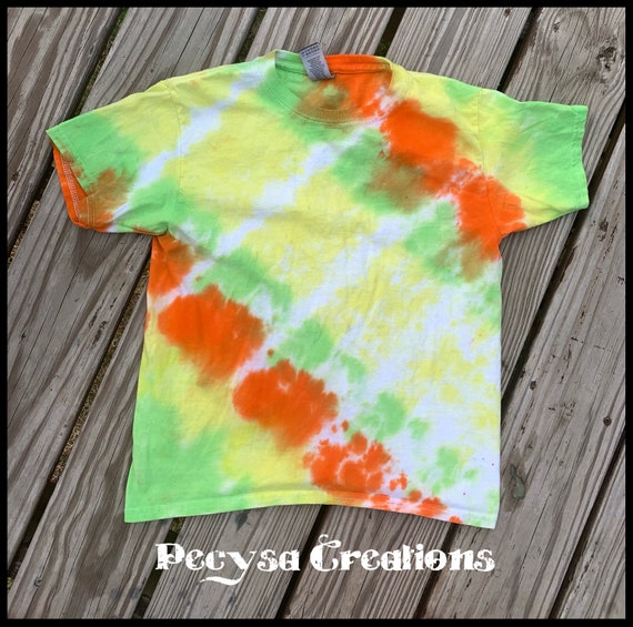 Tie Dye Orange Yellow and Green Hand 