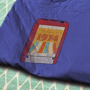 Camiseta vintage de casete de 8 pistas conmemorativo del 51.º cumpleaños de 1974