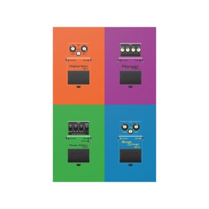 BOSS Guitar Effects Pedals Satin Poster (210gsm)