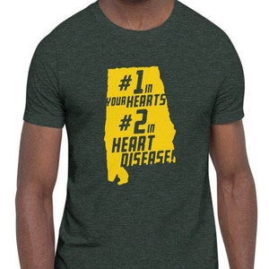 UAB #1 in our Hearts, #2 in Heart Disease - Bella + Canvas Short-Sleeve Unisex T-Shirt