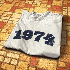 Camiseta de 1974, regalo de cumpleaños número 51, camiseta de mujer de cumpleaños número 51, camiseta de cumpleaños vintage para hombres, retro de 1974, regalo del año de nacimiento de 1974