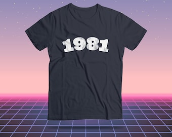 45th Birthday Shirt, 1981 Birthday Gift, Vintage Birthday T-Shirt for Men, 45th Birthday Women Tee, Retro 1981, 1981 Birth Year Gift