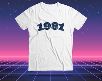 44th Birthday Shirt, 1981 Birthday Gift, Vintage Birthday T-Shirt for Men, 44th Birthday Women Tee, Retro 1981, 1981 Birth Year Gift