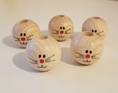 Wooden balls for Easter bunnies