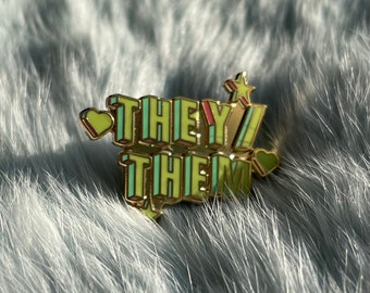 Hard Enamel Cute Pin Sie ihnen 1 Zoll nichtbinäre Pronomen