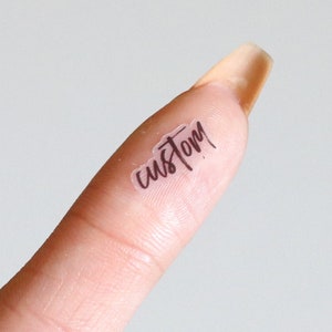 Custom Word Stickers - Font 1 | Mini Clear Stickers, Calligraphy Cursive Stickers, Your Design Stickers, Clear Custom Label Stickers