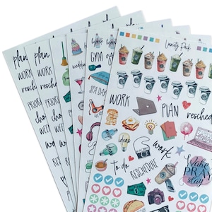 Variety Sticker Pack | Cute Sticker Pack, Mini Clear Stickers, Variety Stickers, Planner Sticker Pack, Planner Bundle