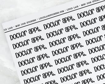Doctor Appt. Stickers  - Font 4 | Work Stickers, Mini Clear Stickers, Clear Stickers, Meeting Stickers, Minimalist Stickers
