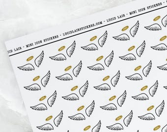 Angel Wings Color Planner Stickers: Clear Gloss or Matte White