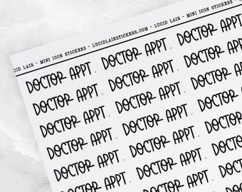 Doctor Appt. Stickers  - Font 7 | Work Stickers, Mini Clear Stickers, Clear Stickers, Meeting Stickers, Minimalist Stickers