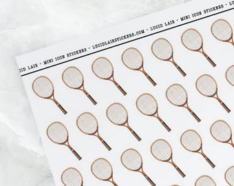 Tennis Racquet Color Planner Stickers: Clear Gloss or Matte White