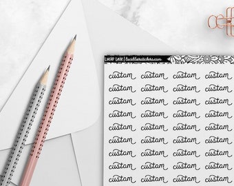 Custom Word Stickers - Font 3 | Mini Clear Stickers, Calligraphy Cursive Stickers, Your Design, Clear Custom Labels, Clear Label Stickers