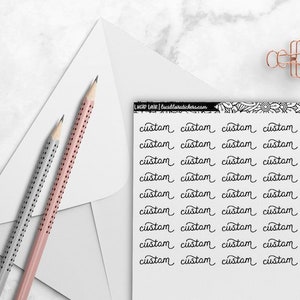 Custom Word Stickers - Font 3 | Mini Clear Stickers, Calligraphy Cursive Stickers, Your Design, Clear Custom Labels, Clear Label Stickers