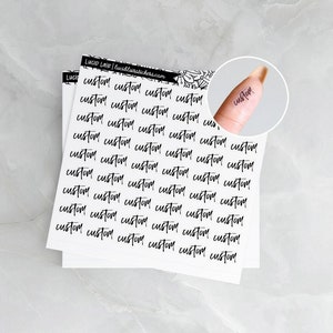 Custom Word Stickers - Font 1 | Mini Clear Stickers, Calligraphy Cursive Stickers, Your Design Stickers, Clear Custom Label Stickers