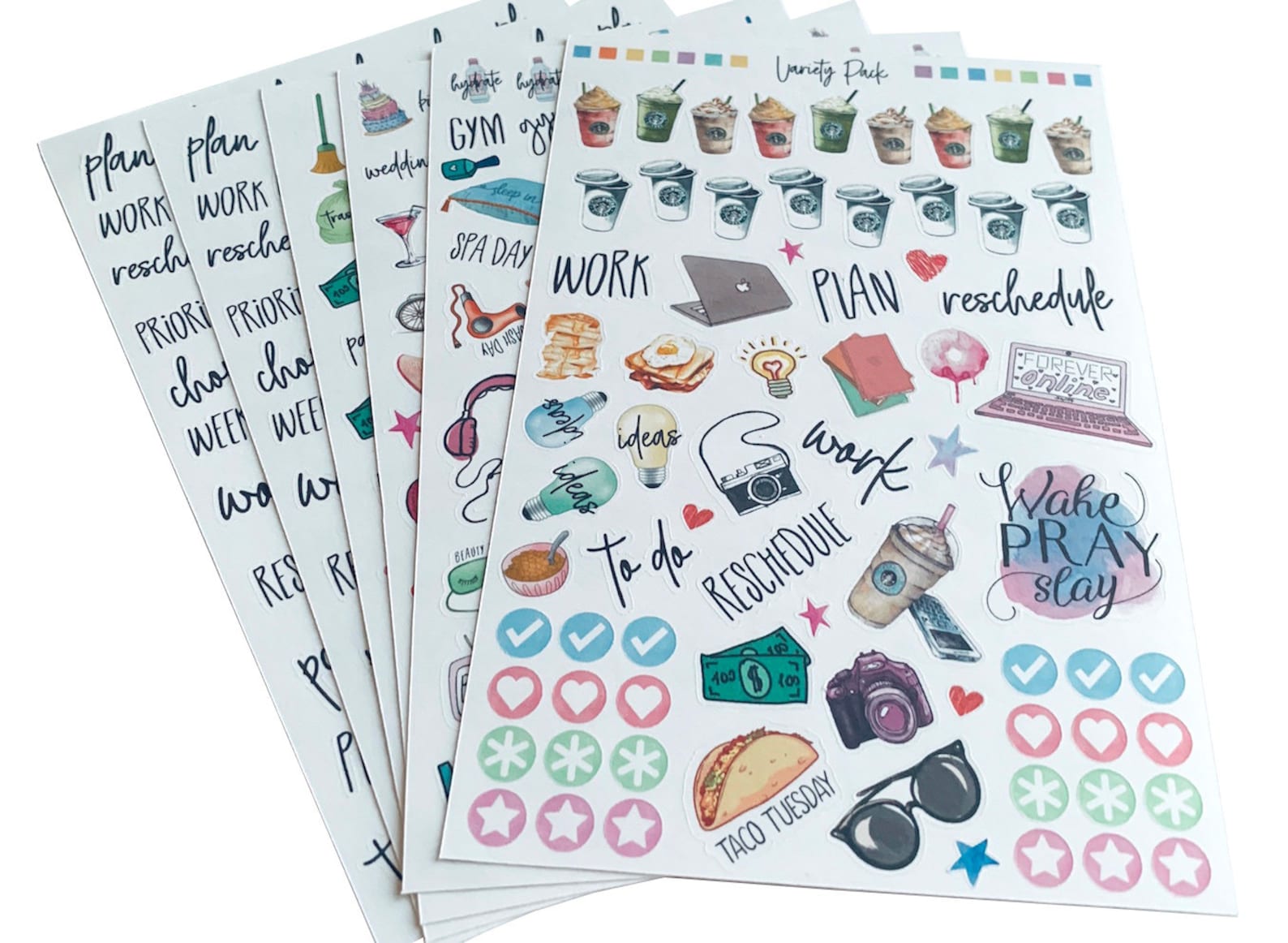 Variety Sticker Pack Cute Sticker Pack, Mini Clear Stickers, Variety